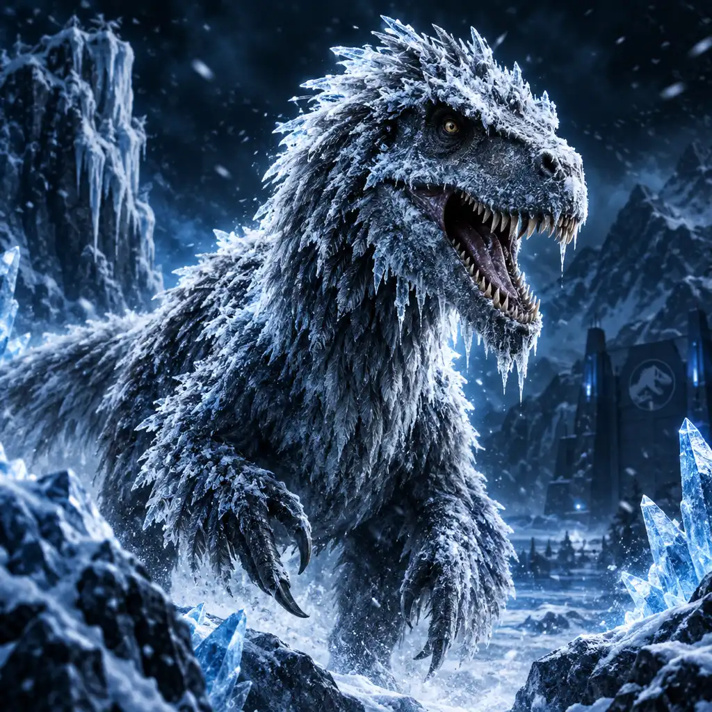 Yutyrannus pokryty szronem podczas wydarzenia Lodowa ekspedycja