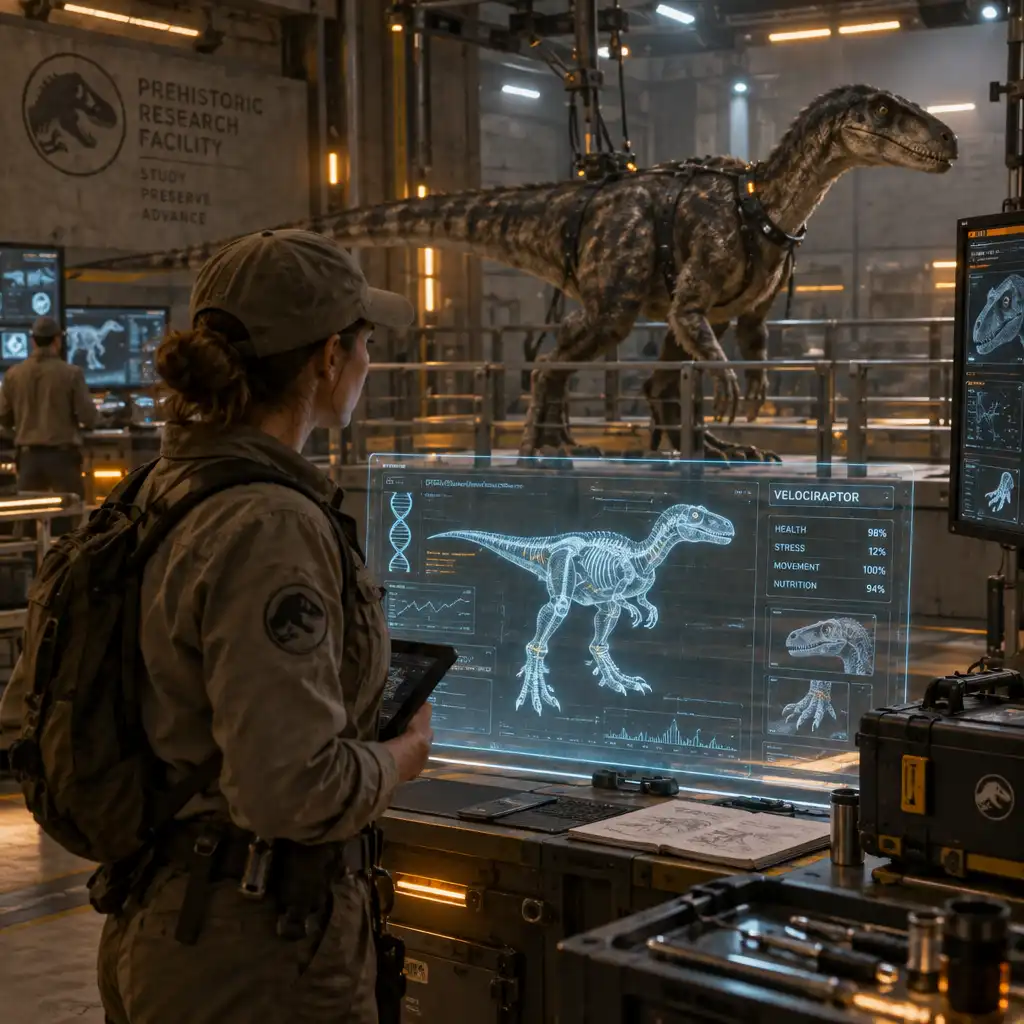 Dinozaur badany w prehistorycznym ośrodku badawczym